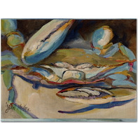 "Caroline's Treasures JMK1099PLMT Big Crab Claw Blue Crab Fabric Placemat, Multicolor"