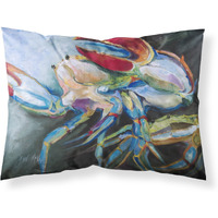 "Caroline's Treasures JMK1103PILLOWCASE Blue Crab Fabric Standard Pillowcase, Large, Multicolor"