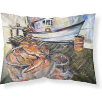 "Caroline's Treasures JMK1104PILLOWCASE Blue Crab Trap Fabric Standard Pillowcase, Large, Multicolor"