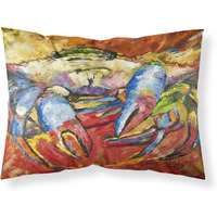 "Caroline's Treasures JMK1107PILLOWCASE Blue Crab Red Fabric Standard Pillowcase, Large, Multicolor"