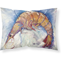 "Caroline's Treasures JMK1112PILLOWCASE Shrimp Fabric Standard Pillowcase, Large, Multicolor"