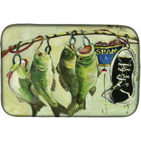 "Caroline's Treasures Recession Food Fish Caught With Spam Dish Drying Mat, 14"" x 21"""