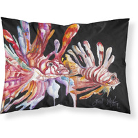 "Caroline's Treasures JMK1114PILLOWCASE Lionfish Fabric Standard Pillowcase, Large, Multicolor"
