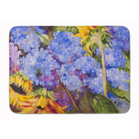 "Caroline's Treasures Hydrangeas and Sunflowers Floor Mat, 19"" x 27"", Multicolor"