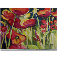 "Caroline's Treasures JMK1121PLMT Red Poppies Fabric Placemat, Multicolor"