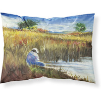 "Caroline's Treasures JMK1125PILLOWCASE Fisherman On The Bank Fabric Standard Pillowcase, Large, Multicolor"