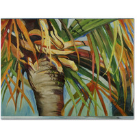 "Caroline's Treasures JMK1129PLMT Orange Top Palm Tree Fabric Placemat, Multicolor"
