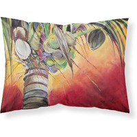 "Caroline's Treasures JMK1133PILLOWCASE Sunset On The Coconut Tree Fabric Standard Pillowcase, Large, Multicolor"