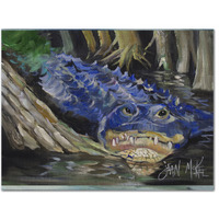 "Caroline's Treasures JMK1135PLMT Blue Alligator Fabric Placemat, Multicolor"