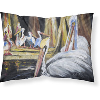 "Caroline's Treasures JMK1137PILLOWCASE Pelicans Fabric Standard Pillowcase, Large, Multicolor"