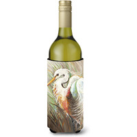 White Egret Wine Bottle Beverage Insulator Hugger JMK1140LITERK