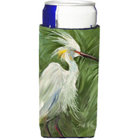 White Egret in Green grasses Ultra Beverage Insulators for slim cans JMK1141MUK