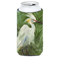 White Egret in Green grasses Tall Boy Beverage Insulator Hugger JMK1141TBC