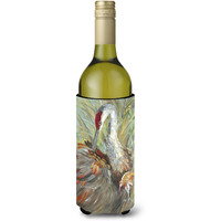 Sandhill Crane with baby Wine Bottle Beverage Insulator Hugger JMK1143LITERK