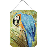 "Caroline's Treasures Blue Parrots Wall or Door Hanging Prints, 16"" x 12"""
