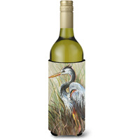 Blue Heron Gazing West Wine Bottle Beverage Insulator Hugger JMK1149LITERK
