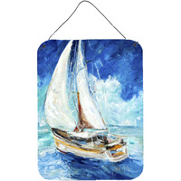 "Caroline's Treasures Sailboats in Blue Wall or Door Hanging Prints, 16"" x 12"""