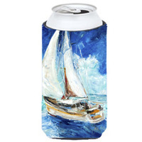 Sailboats in Blue Tall Boy Beverage Insulator Hugger JMK1153TBC