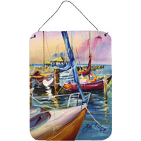 "Caroline's Treasures Purple Sailboats Wall or Door Hanging Prints, 16"" x 12"""