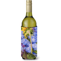Hydrangea and Sunflower Wine Bottle Beverage Insulator Hugger JMK1174LITERK