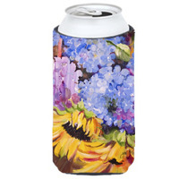 Hydrangeas and Sunflowers Tall Boy Beverage Insulator Hugger JMK1175TBC
