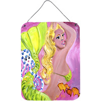 "Caroline's Treasures JMK1183DS1216 Pink Mermaid Wall or Door Hanging Prints, 16"" x 12"""