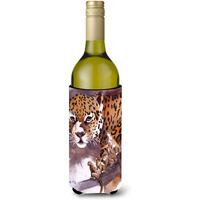 Cheetah Wine Bottle Beverage Insulator Hugger JMK1193LITERK