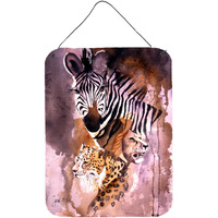 "Caroline's Treasures Cheetah, Lion and Zebra Wall or Door Hanging Prints, 16"" x 12"""