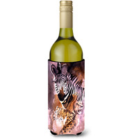 "Cheetah, Lion, and Zebra Wine Bottle Beverage Insulator Hugger JMK1194LITERK"