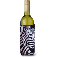 Zebra Head Wine Bottle Beverage Insulator Hugger JMK1198LITERK