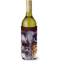 "Elephant, Lions and more Wine Bottle Beverage Insulator Hugger JMK1199LITERK"