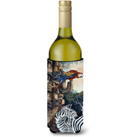 Zebras and Parrots Wine Bottle Beverage Insulator Hugger JMK1200LITERK