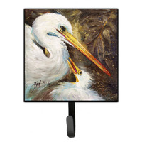 "Caroline's Treasures JMK1211SH4 White Egret Feeding Baby Leash or Key Holder, Small, Multicolor"