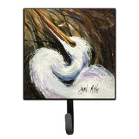 "Caroline's Treasures JMK1214SH4 White Egret Leash or Key Holder, Small, Multicolor"