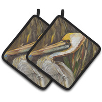 "Caroline's Treasures Pelican Lookin East Pair of Pot Holders JMK1217PTHD, 7.5HX7.5W, Multicolor"