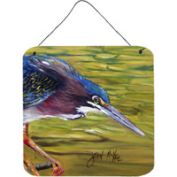 "Caroline's Treasures Green Heron Wall or Door Hanging Prints, 6 x 6"""