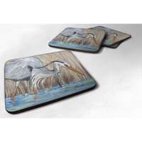 "Caroline's Treasures JMK1228FC Blue Heron Foam Coaster (Set of 4), 3.5"" H x 3.5"" W, Multicolor"