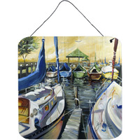 "Caroline's Treasures Seven Boats Sailboats Wall or Door Hanging Prints, 6 x 6"""
