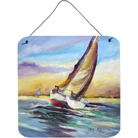 "Caroline's Treasures Horn Island Boat Race Sailboats Wall or Door Hanging Prints, 6 x 6"""