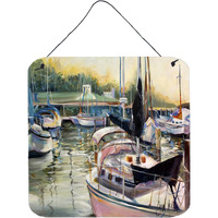 "Caroline's Treasures Black Sails Sailboats Wall or Door Hanging Prints, 6 x 6"""