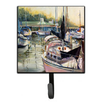 "Caroline's Treasures JMK1246SH4 Black Sails Sailboats Leash or Key Holder, Small, Multicolor"