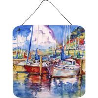 "Caroline's Treasures Tree Boats Sailboats Wall or Door Hanging Prints, 6 x 6"""