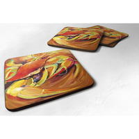 "Caroline's Treasures JMK1250FC Crab Spice Foam Coaster (Set of 4), 3.5"" H x 3.5"" W, Multicolor"