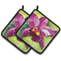 "Caroline's Treasures Orchid Pair of Pot Holders JMK1270PTHD, 7.5HX7.5W, Multicolor"