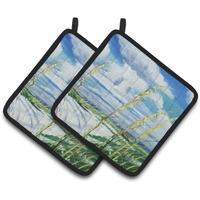 "Caroline's Treasures Sea Oats Pair of Pot Holders JMK1271PTHD, 7.5HX7.5W, Multicolor"
