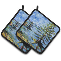"Caroline's Treasures Life On The Causeway Pair of Pot Holders JMK1275PTHD, 7.5HX7.5W, Multicolor"
