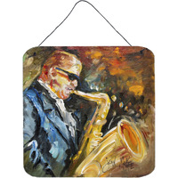 "Caroline's Treasures Jazz Sazophone Wall or Door Hanging Prints, 6 x 6"""