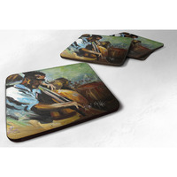 "Caroline's Treasures JMK1278FC Jazz Bass Foam Coaster (Set of 4), 3.5"" H x 3.5"" W, Multicolor"