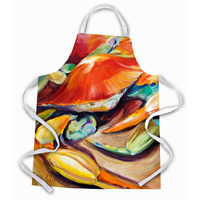 "Caroline's Treasures JMK1293APRON 101 Crab Apron, Large, Multicolor"
