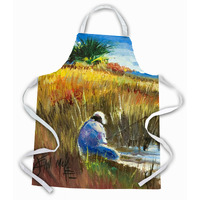 "Caroline's Treasures JMK1301APRON Fisherman on the Bank Apron, Large, Multicolor"